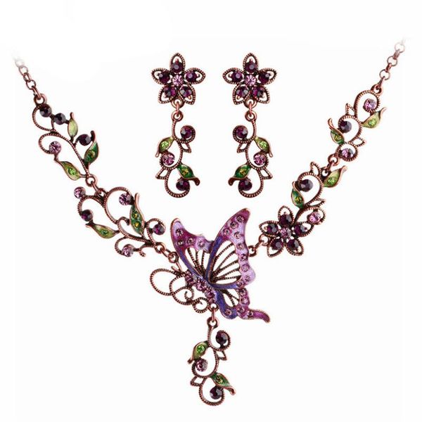 Earrings & Necklace Fashion Vintage Jewelry Pendant Clavicle Chain Set Butterfly Love Flower Bridal Accessories T, Silver
Earrings & Necklace Fashion Vintage Jewelry Pendant Clavicle Chain Set Butterfly Love Flower Bridal Accessories T, Silver