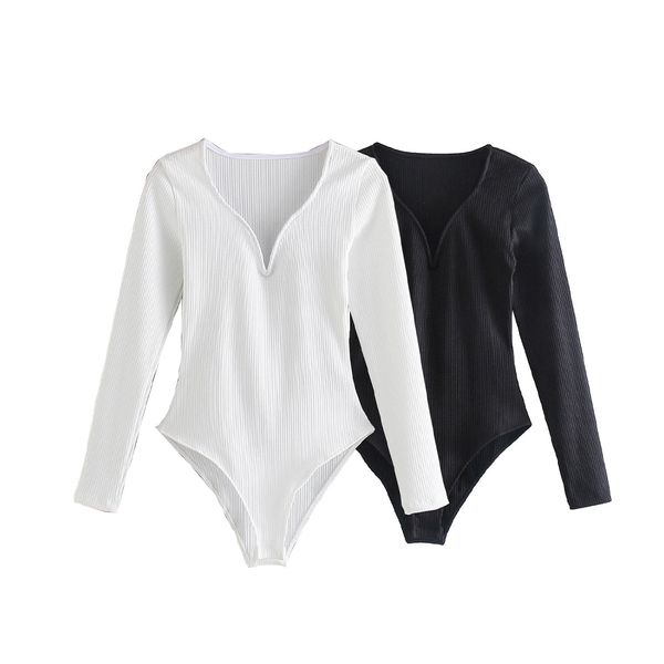 women bodysuit heart neckline fashion casual chic lady knitted bodycon bottoming clothes 210420, Black;white
women bodysuit heart neckline fashion casual chic lady knitted bodycon bottoming clothes 210420, Black;white
