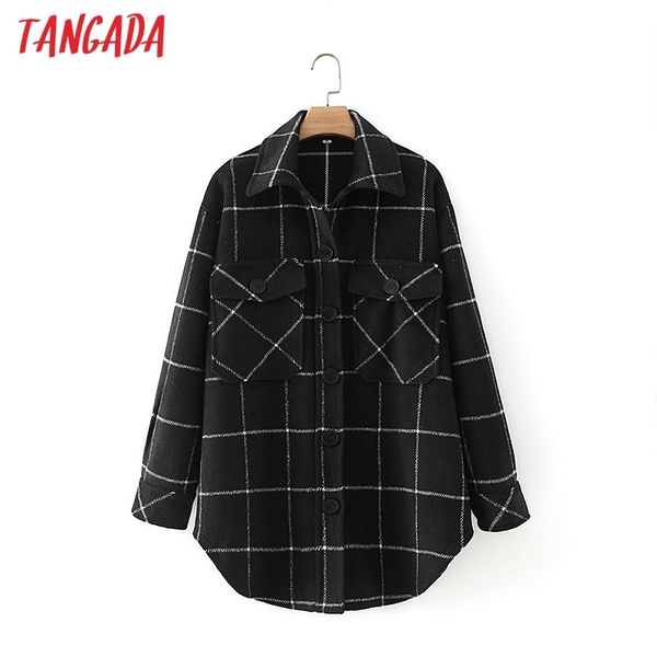 women warm thick black plaid woolen coats jacket loose pocket ladies elegant autumn winter coat 2m123 210416
women warm thick black plaid woolen coats jacket loose pocket ladies elegant autumn winter coat 2m123 210416