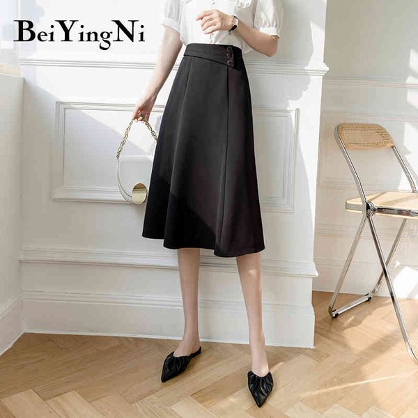 fashion woman skirts simple solid color vintage leisure all-match buttons a line midi skirt womens high waist faldas 210427, Black
fashion woman skirts simple solid color vintage leisure all-match buttons a line midi skirt womens high waist faldas 210427, Black