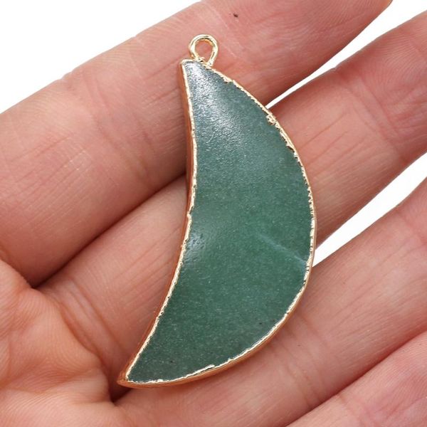 charms small pendants natural stone green aventurine moon shape pendant for jewelry making diy necklace accessories 18x45mm, Bronze;silver
charms small pendants natural stone green aventurine moon shape pendant for jewelry making diy necklace accessories 18x45mm, Bronze;silver