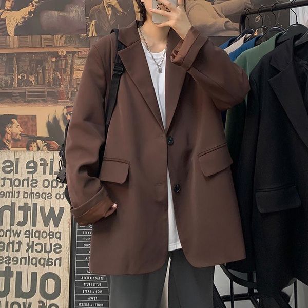 men's suits & blazers korean style blazer fashion solid color business casual suit jacket men streetwear wild loose dress jackets mens, White;black
men's suits & blazers korean style blazer fashion solid color business casual suit jacket men streetwear wild loose dress jackets mens, White;black