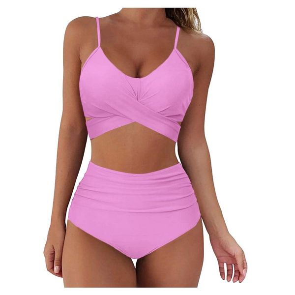 women's swimwear women solid bikini ruched push up high cut set two piece waist swimsuit o neck verano mujer #g1, White;black
women's swimwear women solid bikini ruched push up high cut set two piece waist swimsuit o neck verano mujer #g1, White;black