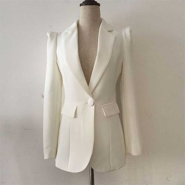 fashion designer black blazer jacket women's office work single button outer wear wholesale 210930, White;black
fashion designer black blazer jacket women's office work single button outer wear wholesale 210930, White;black