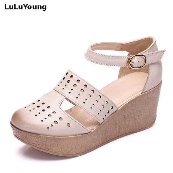 genuine leather sandals women summer high heels shoes elegant hollow women's wedges sy-2404, Black
genuine leather sandals women summer high heels shoes elegant hollow women's wedges sy-2404, Black