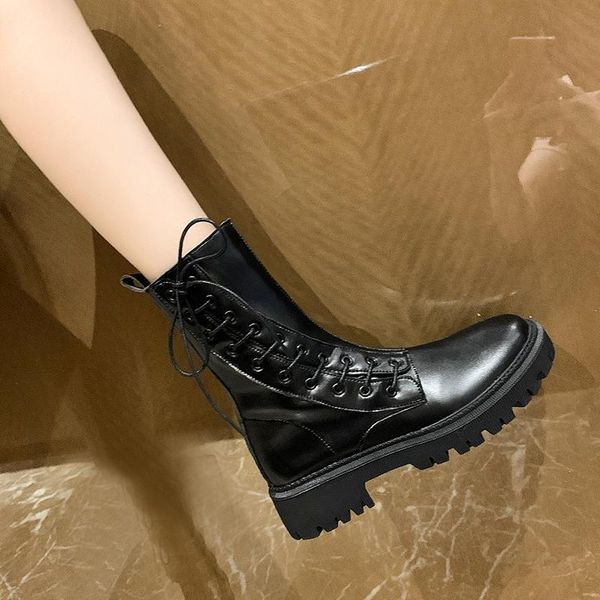 boots winter women lacing soft bottom warm mid bootsolid color 2021 fashion side zipper outdoor non-slip comfortable female, Black
boots winter women lacing soft bottom warm mid bootsolid color 2021 fashion side zipper outdoor non-slip comfortable female, Black