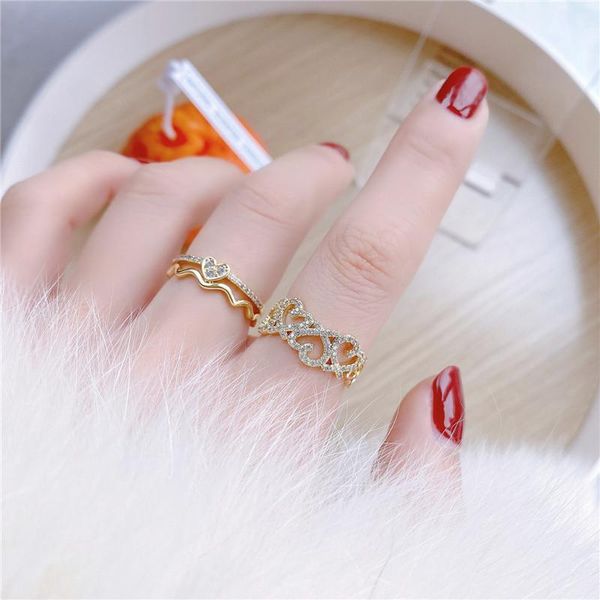summer shiny zircon crystal gold ring woman hollow french love opening adjustable peach heart wave knuckle jewelry wedding rings, Slivery;golden
summer shiny zircon crystal gold ring woman hollow french love opening adjustable peach heart wave knuckle jewelry wedding rings, Slivery;golden
