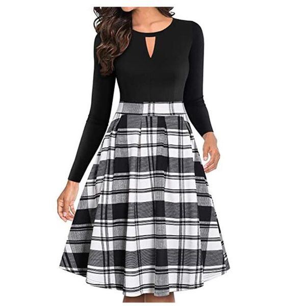 casual dresses plaid print stitching for women party retro loose flared long sleeve elegant dress vestidos de mujer y2k, Black;gray
casual dresses plaid print stitching for women party retro loose flared long sleeve elegant dress vestidos de mujer y2k, Black;gray