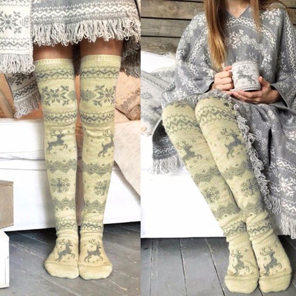 women's leggings women comfortable christmas thigh high white print animal elk thick long knit over knee deer socks xmas medias de muje, Black
women's leggings women comfortable christmas thigh high white print animal elk thick long knit over knee deer socks xmas medias de muje, Black