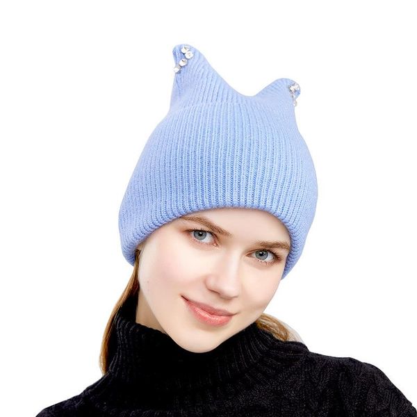 wide brim hats winter solid color women's knitted fisherman's hat glass diamonds adorn ears barrel fashion lovely warm basin, Blue;gray
wide brim hats winter solid color women's knitted fisherman's hat glass diamonds adorn ears barrel fashion lovely warm basin, Blue;gray