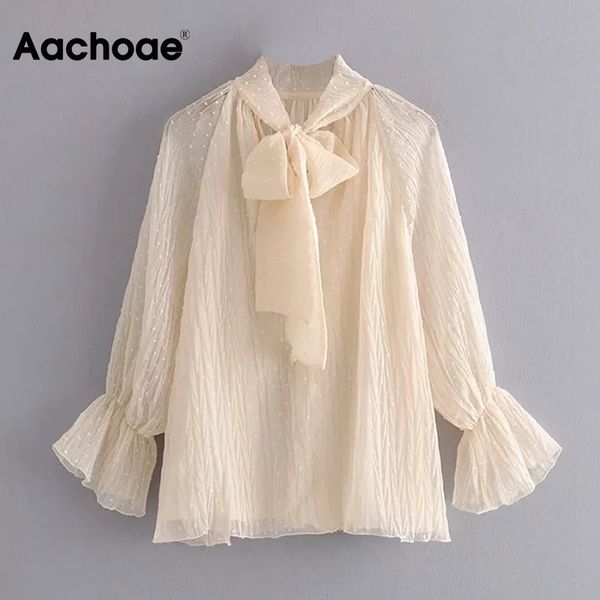 aachoae solid elegant blouse shirt bow tie neck lace mesh shirt women chic ruffles long sleeve dot embroidery ladies 210413, White
aachoae solid elegant blouse shirt bow tie neck lace mesh shirt women chic ruffles long sleeve dot embroidery ladies 210413, White