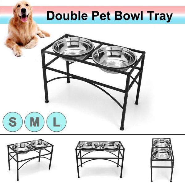 dog bowls & feeders stainless steel food water stand dual elevated raised pet puppy feeder bowl
dog bowls & feeders stainless steel food water stand dual elevated raised pet puppy feeder bowl