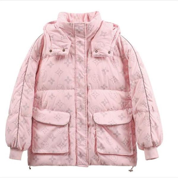 women's down & parkas 2021 winter fashion korean version parka outerwear women retro print reflective pocket loose hooded white duck ja, Black
women's down & parkas 2021 winter fashion korean version parka outerwear women retro print reflective pocket loose hooded white duck ja, Black