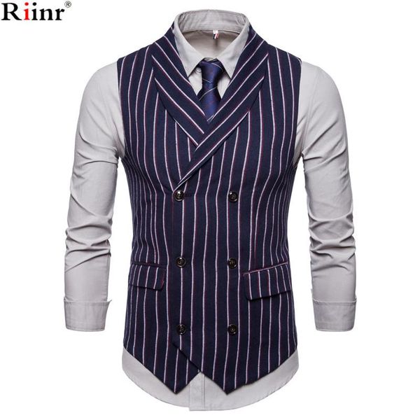 men's vests riinr 2021 autumn men striped causal double-breasted mens suit vest vintage wedding waistcoat, Black;white
men's vests riinr 2021 autumn men striped causal double-breasted mens suit vest vintage wedding waistcoat, Black;white