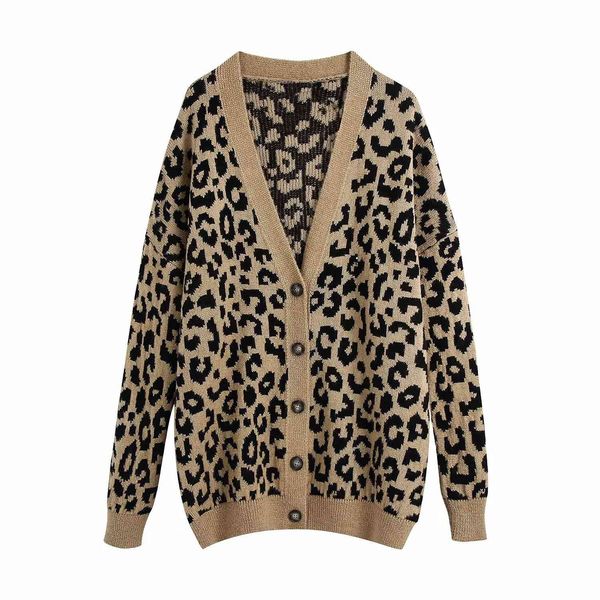 fall winter women knit cardigan lepard printed v-neck long sleeves sweater casual fashion chic woman knitted coat 210420, White;black
fall winter women knit cardigan lepard printed v-neck long sleeves sweater casual fashion chic woman knitted coat 210420, White;black