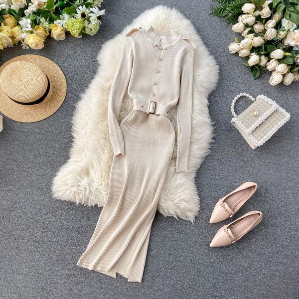 casual dresses amolapha women buttons sashes knit elegant woman solid knitted dress vestidos, Black;gray
casual dresses amolapha women buttons sashes knit elegant woman solid knitted dress vestidos, Black;gray