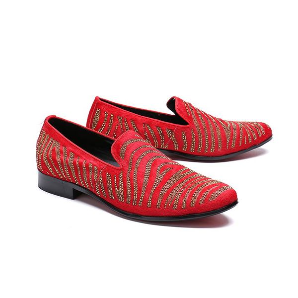 dress shoes men's red pointed toe flat fashion slip-on genuine leather striped comfortable rivet casual men size 38-46, Black
dress shoes men's red pointed toe flat fashion slip-on genuine leather striped comfortable rivet casual men size 38-46, Black