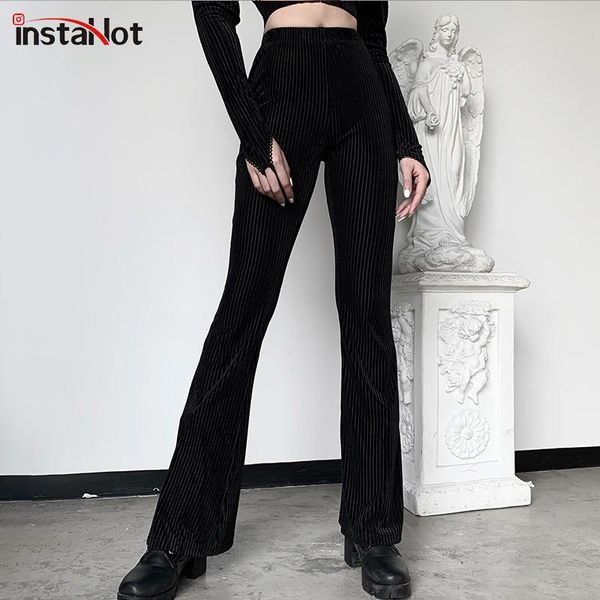 women's pants & capris insta black velvet stripe flare high waist elastic slim legging casual ladies trouser autumn elegant women, Black;white
women's pants & capris insta black velvet stripe flare high waist elastic slim legging casual ladies trouser autumn elegant women, Black;white
