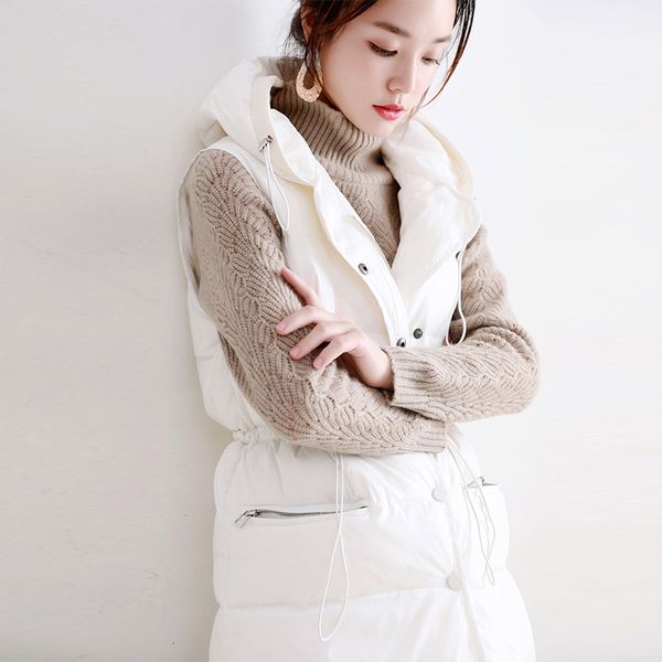 vests super warm solid wear ~ women's medium and long winter 80% white duck down hooded drawstring waist closing thin coat vt, Black;white
vests super warm solid wear ~ women's medium and long winter 80% white duck down hooded drawstring waist closing thin coat vt, Black;white