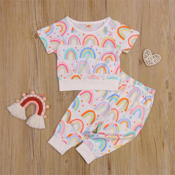 clothing sets 0-3y kid's born baby girls boys clothes 2pcs rainbow printed short sleeve t shirts pants, White
clothing sets 0-3y kid's born baby girls boys clothes 2pcs rainbow printed short sleeve t shirts pants, White