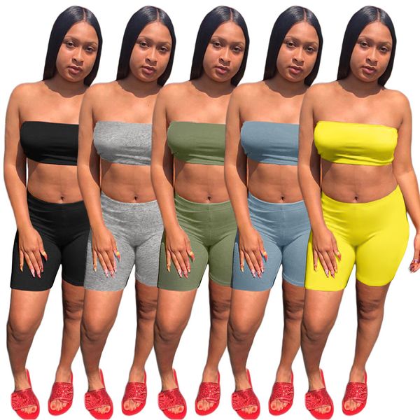 women's women ultra stretchy strapless tracksuits solid color skinny two piece shorts crop 2pcs set dhl, Gray
women's women ultra stretchy strapless tracksuits solid color skinny two piece shorts crop 2pcs set dhl, Gray