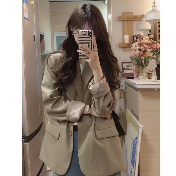 women's trench coats medium and long fashion breasted straight tube suit coat autumn 2021 style british small top, Tan;black
women's trench coats medium and long fashion breasted straight tube suit coat autumn 2021 style british small top, Tan;black