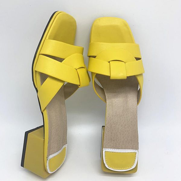 women slippers 4.2cm square heels slipper open toe sandals pink blue yellow ladies casual shoes woman, Black
women slippers 4.2cm square heels slipper open toe sandals pink blue yellow ladies casual shoes woman, Black