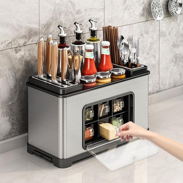 storage bottles & jars stainless steel kitchen shelf mesa multifunctional seasoning rack knife holder box supplies household complete
storage bottles & jars stainless steel kitchen shelf mesa multifunctional seasoning rack knife holder box supplies household complete