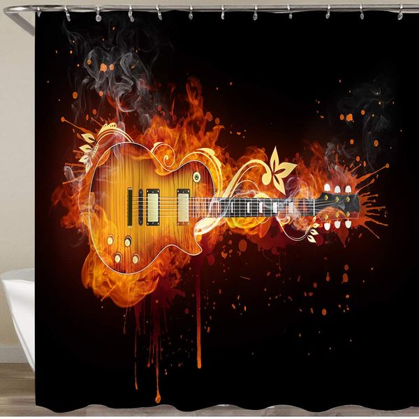 shower curtain,electric guitar in fire flames isolated on black background bath curtain closet curtain home bathroom decor cloth
shower curtain,electric guitar in fire flames isolated on black background bath curtain closet curtain home bathroom decor cloth