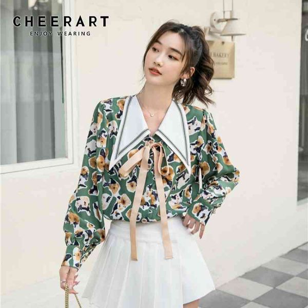 spring vintage puff sleeve korean blouse button up long collar shirt bow green print designer fashion 210427, White
spring vintage puff sleeve korean blouse button up long collar shirt bow green print designer fashion 210427, White
