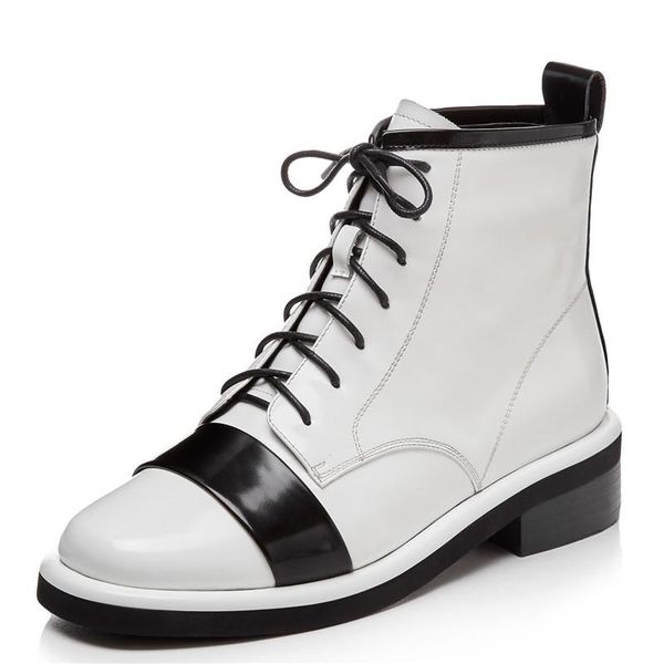 boots women genuine leather lace-up ankle casual flat matin booties heel botas feminina zapatillas mujer, Black
boots women genuine leather lace-up ankle casual flat matin booties heel botas feminina zapatillas mujer, Black