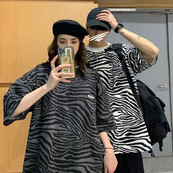 men's t-shirts zebra print short sleeve men tshirts 2021 trend korean style couple clothes women oversized punk vintage japanese street, White;black
men's t-shirts zebra print short sleeve men tshirts 2021 trend korean style couple clothes women oversized punk vintage japanese street, White;black