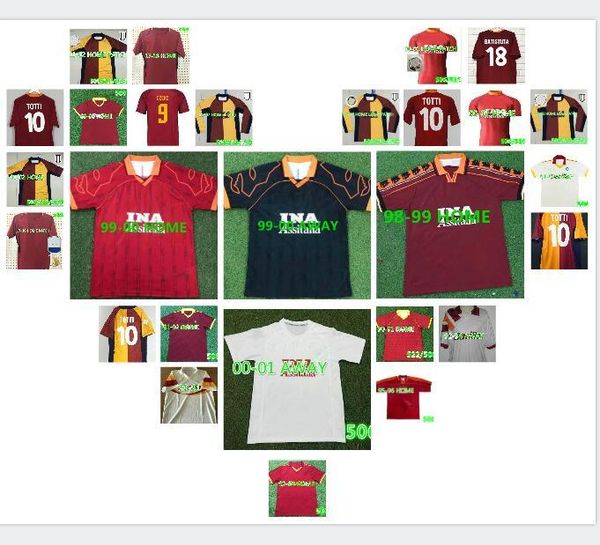 2001 2002 2000 retro soccer jersey 00 01 02 89 90 96 97 totti batistuta candela montella classic commemorate collection maglia da calcio, Black
2001 2002 2000 retro soccer jersey 00 01 02 89 90 96 97 totti batistuta candela montella classic commemorate collection maglia da calcio, Black