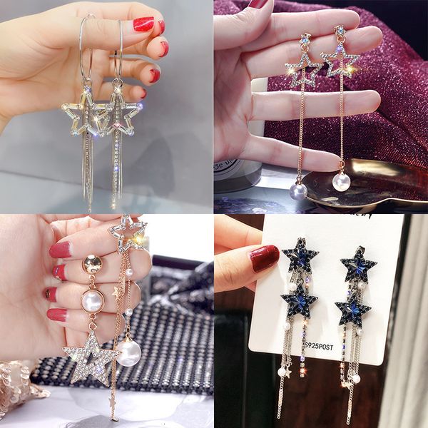 five pointed star long tassel earrings 925 silver needle temperament earrings acrylic star diamond zircon personality earrings
five pointed star long tassel earrings 925 silver needle temperament earrings acrylic star diamond zircon personality earrings