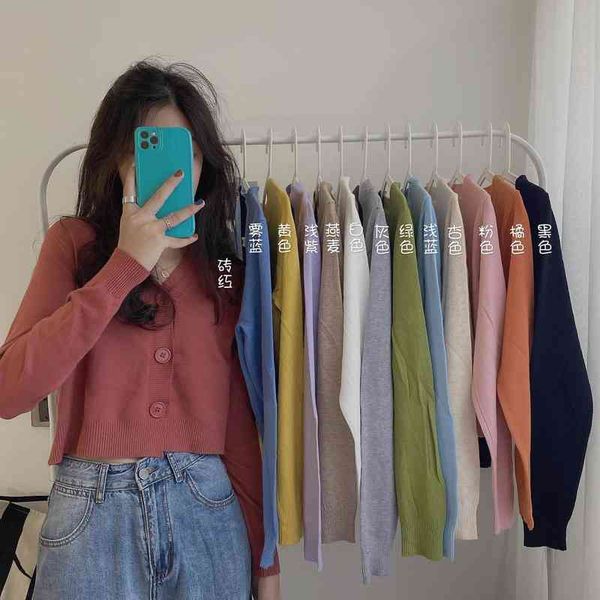 harajuku autumn korean fashion sweater for women casual solid color v-neck knitted all-match button loose cropped cardigan, White;black
harajuku autumn korean fashion sweater for women casual solid color v-neck knitted all-match button loose cropped cardigan, White;black