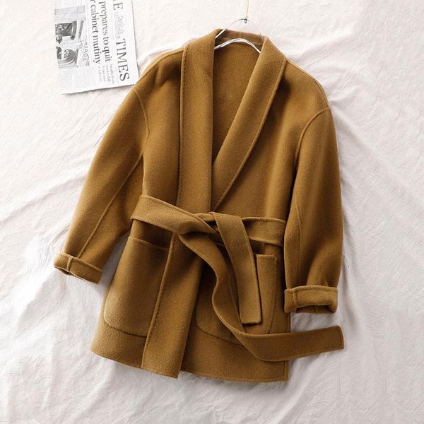 women's wool & blends ldkvgsu pajama style texture burst handmade double-sided woolen cloth women green fruit collar lacing coat winter, Black
women's wool & blends ldkvgsu pajama style texture burst handmade double-sided woolen cloth women green fruit collar lacing coat winter, Black