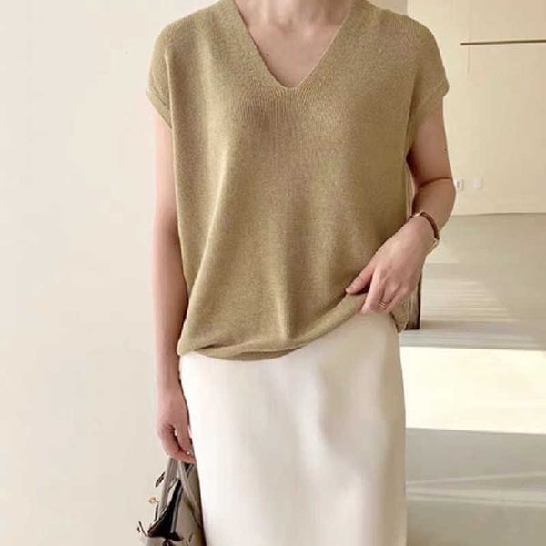 women's t-shirt summer knitted t-shirts women v-neck short sleeve loose casual ice silk knitwear shirts korean thin vintage h, White
women's t-shirt summer knitted t-shirts women v-neck short sleeve loose casual ice silk knitwear shirts korean thin vintage h, White