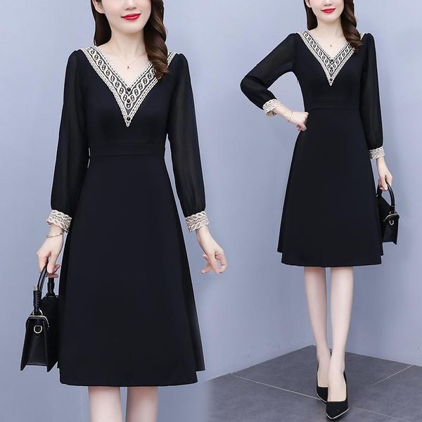 casual dresses women one piece dress autumn 2022 office lady korea style long sleeve patchwork solid chiffon zipper v-neck, Black;gray
casual dresses women one piece dress autumn 2022 office lady korea style long sleeve patchwork solid chiffon zipper v-neck, Black;gray
