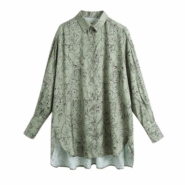 streetwear women striped dog print shirt 2021 fashion ladies green satin loose elegant female causal turn down collar blouse women's bl, White
streetwear women striped dog print shirt 2021 fashion ladies green satin loose elegant female causal turn down collar blouse women's bl, White
