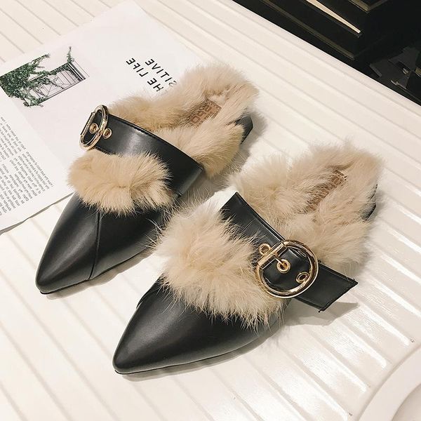 slippers women fur suede plush mule shoes retro british tassel buckle loafers flat casual outdoor, Black
slippers women fur suede plush mule shoes retro british tassel buckle loafers flat casual outdoor, Black