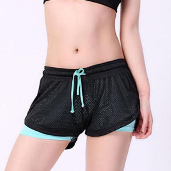 yoga outfit double layer running shorts fake two piece women mesh drawstring short pants
yoga outfit double layer running shorts fake two piece women mesh drawstring short pants