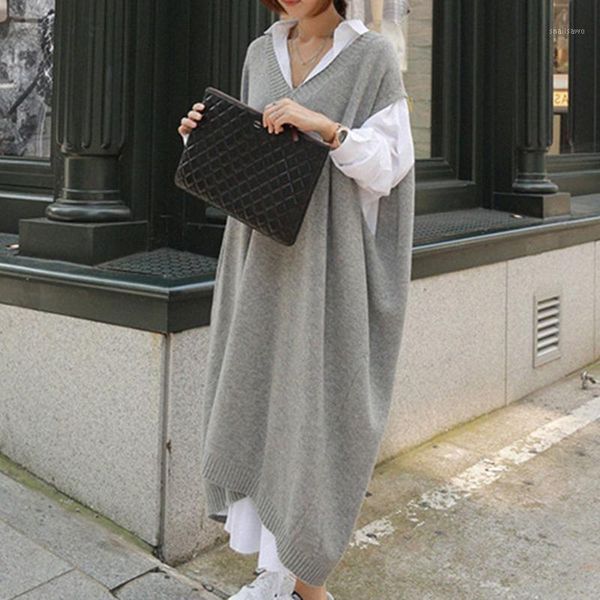 casual dresses women loose pullover sweater dress long straight sleeveless preppy lady simple fashion female autumn, Black;gray
casual dresses women loose pullover sweater dress long straight sleeveless preppy lady simple fashion female autumn, Black;gray