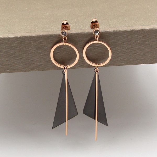 e3-106 korean temperament single diamond circle hanging black knife shaped round bar rose gold earrings chaoren jewelry, Golden
e3-106 korean temperament single diamond circle hanging black knife shaped round bar rose gold earrings chaoren jewelry, Golden