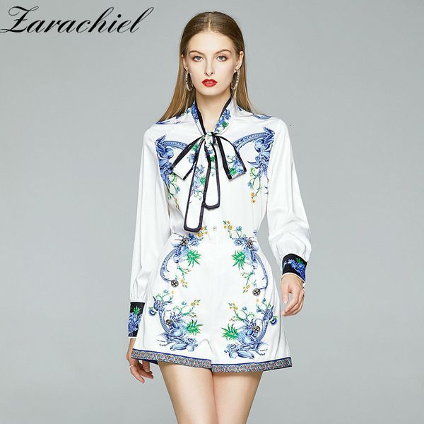 dresses fashion designer blue flower print two piece women long sleeve bow collar shirt + pocket wide leg shorts set, Black;gray
dresses fashion designer blue flower print two piece women long sleeve bow collar shirt + pocket wide leg shorts set, Black;gray