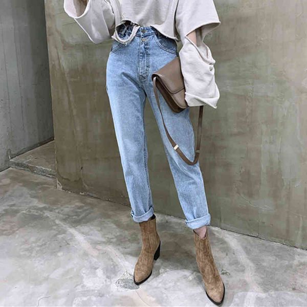 vintage sleeves high waist breech breeches straight pants for woman streetwear loose feminine denim zipper ladies jeans, Blue
vintage sleeves high waist breech breeches straight pants for woman streetwear loose feminine denim zipper ladies jeans, Blue