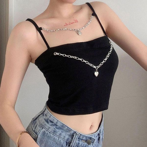 women's tanks & camis goth girl dark punk women strapless love chain slim short vest harajuku street gothic summer fashion tank fe, White
women's tanks & camis goth girl dark punk women strapless love chain slim short vest harajuku street gothic summer fashion tank fe, White