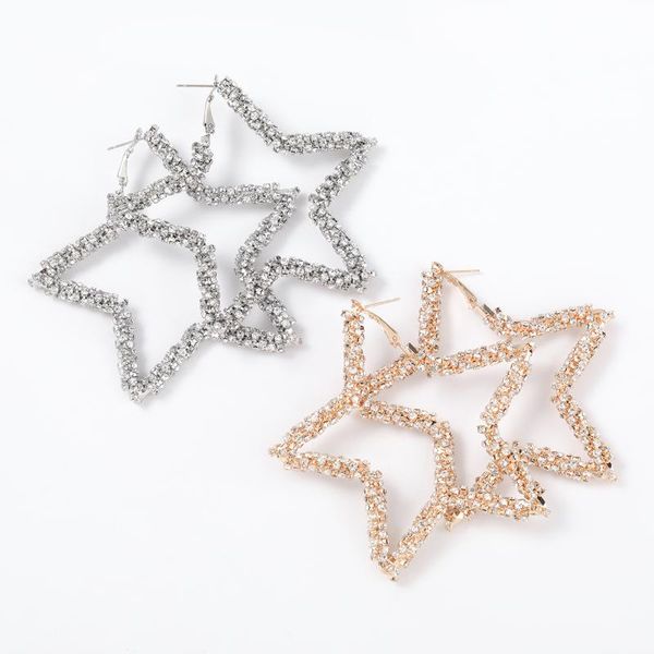 hoop & huggie 2021 fashion metal rhinestone five-pointed star earrings women's creative party jewelry accessories, Golden;silver
hoop & huggie 2021 fashion metal rhinestone five-pointed star earrings women's creative party jewelry accessories, Golden;silver
