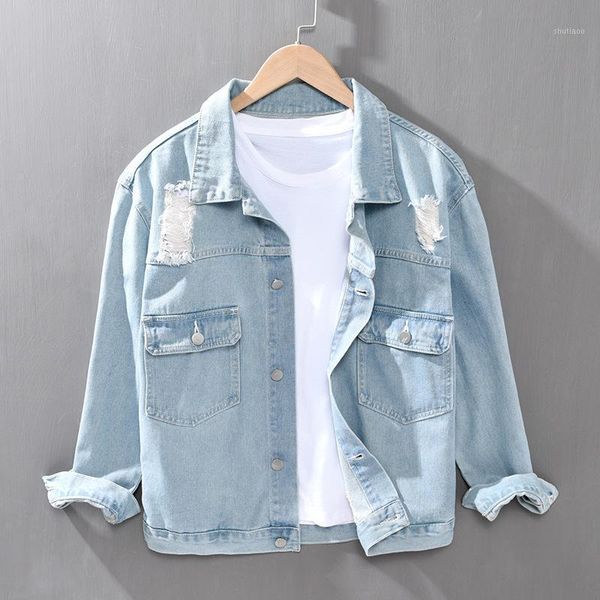 men's jackets and 2078 spring autumn denim jacket fashion wear out wash korean loose top, Black;brown
men's jackets and 2078 spring autumn denim jacket fashion wear out wash korean loose top, Black;brown