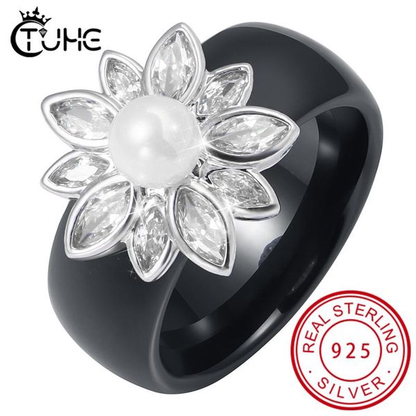 cluster rings romantic and shiny flower ring 8mm white freshwater pearl healthy ceramic material mother's day gift for woman, Golden;silver
cluster rings romantic and shiny flower ring 8mm white freshwater pearl healthy ceramic material mother's day gift for woman, Golden;silver