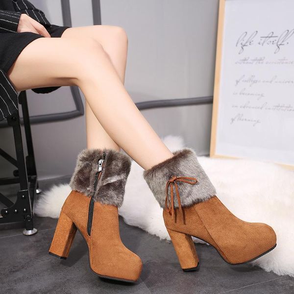 winter snow boots flock round toe buckle for women ankle heels fashion autumn shoes casual zip, Black
winter snow boots flock round toe buckle for women ankle heels fashion autumn shoes casual zip, Black